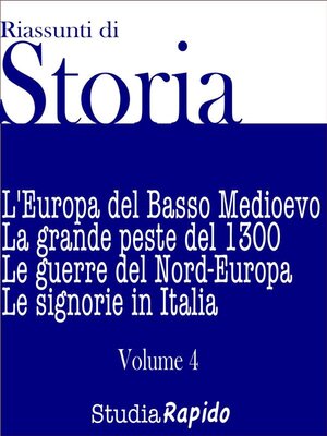 cover image of Riassunti di Storia--Volume 4